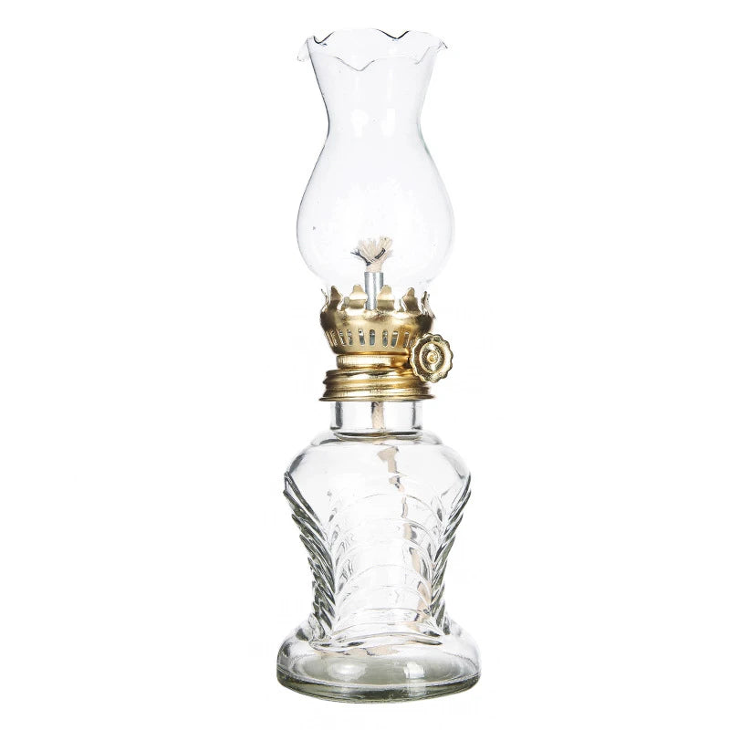 1pc Adjustable Flame Glass Kerosene Lanterns Retro Oil Lamp Glass Family Decorate Lights Portable Adornment Halloween Room Decor