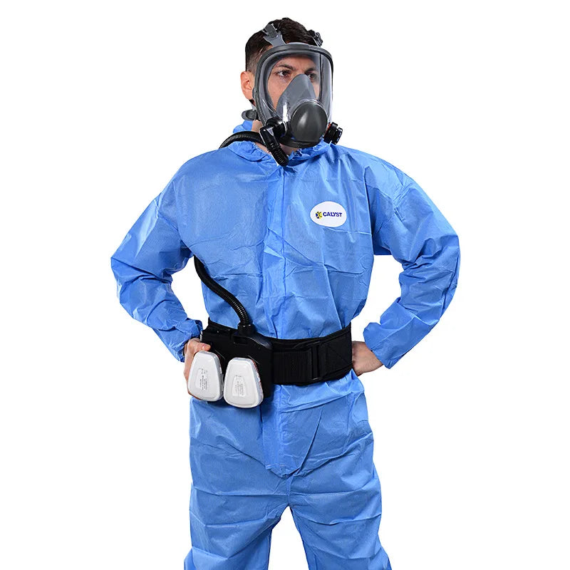 Portable Electric Air Supply Respirator 6800 Full Face Dust Gas Mask Dual Filters For Spraying Painting Polishing Work Safety
