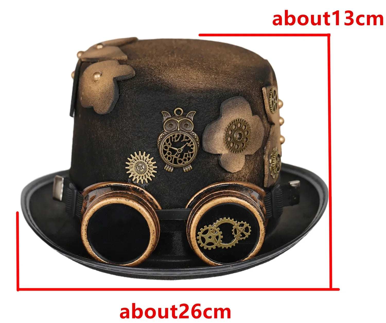 Gothic Headwear Steampunk Hat Victorian Top Magic Gears Goggles Chain Top Hats for Dress Up Halloween Cosplay Costume Fedora Cap