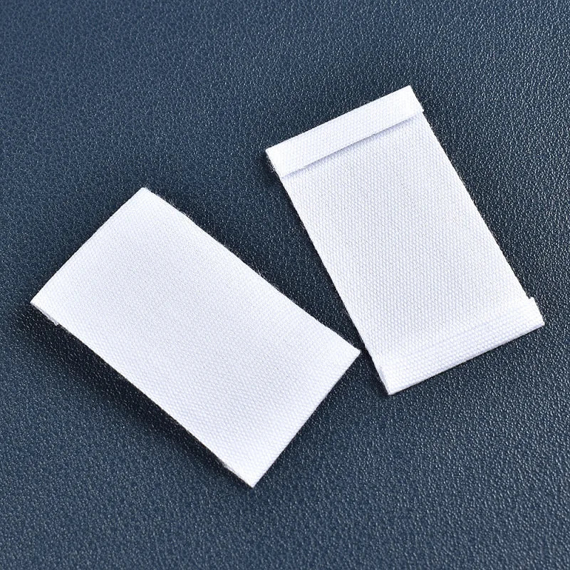 48PCS/lot White Blank Cloth Labels For Clothing Bags T-shirt Decoration DIY Handmade Craft Sewing Tags Accessories