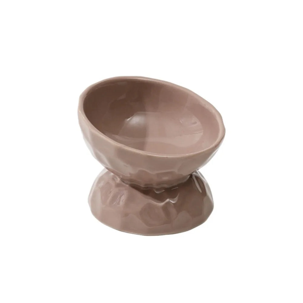 Ceramic Cat Bowl Creative Slanted/Flat Mouth Dog Food Feeding Basin Non-slip Multi-use Pet High Foot Bowl Water Container
