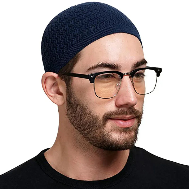 Unisex Beanies Cap Warm Islamic Ramadan Jewish Kippah Homme Hat Winter Knitted Muslim Men Prayer Hats Men's Wrap Head Caps