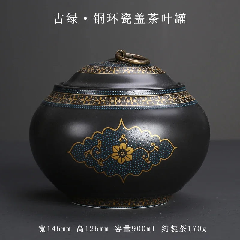 Purple Clay Tea Caddy Ceramic Large Airtight Pot Universal Half Catty Black Green Pu'er Tea Pot Household Storage Tank