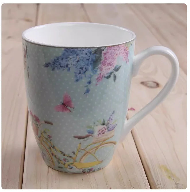 Pastoral Bone China Dishes And Plates Porcelain Cake Dish Pastry Fruit Tray Ceramic Tableware Steak Dinner Plate Decoration