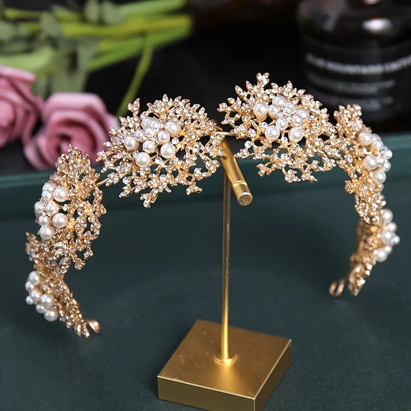 Wedding Bridal Headband Baroque Luxury Pearl Headband Hairband Tiara For Women Bride Wedding Hair Accessories Jewelry Headdress