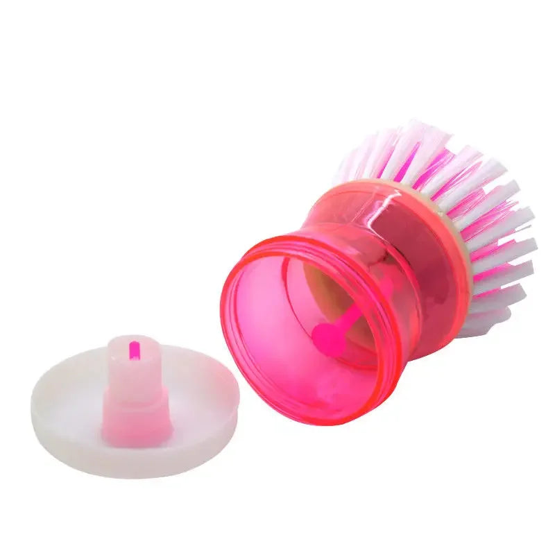 Kitchen Wash Pot Dish Brush Washing Utensils with Washing Up Liquid Soap Dispenser Household Cleaning Accessories