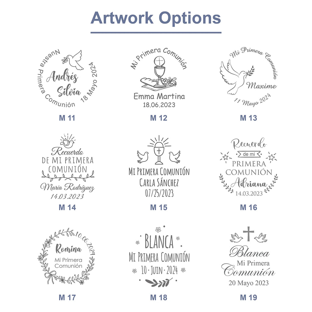 First Communion Party Favors Personalized Communion Gifts for Guests Custom Engraved Metal Compact Mirrors Silver / Gold