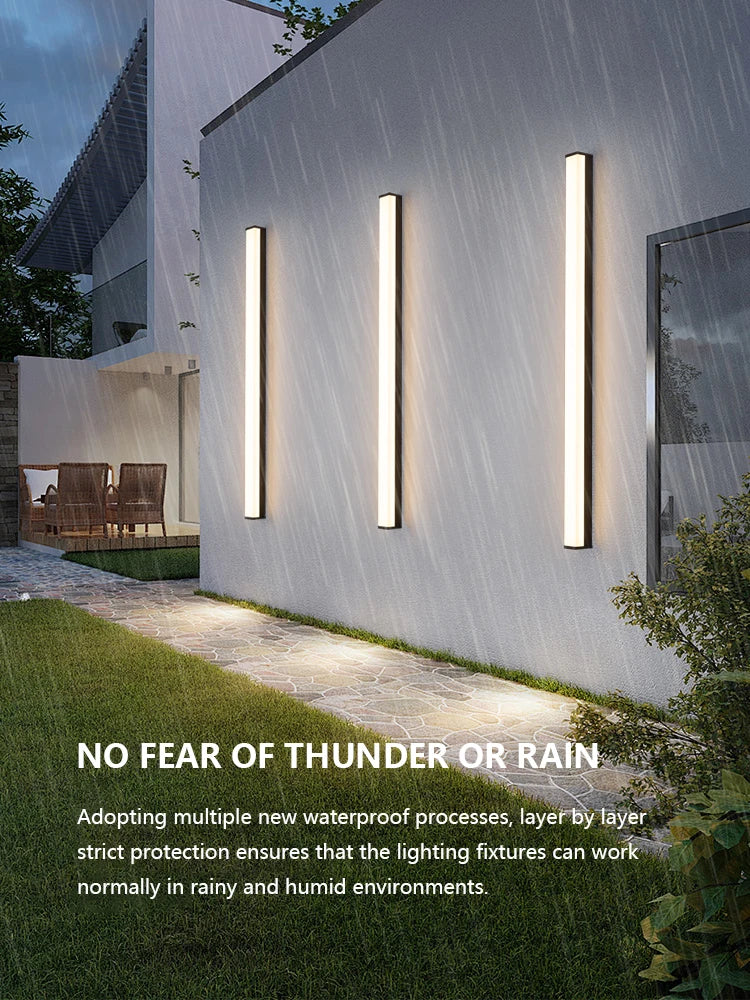 Outdoor waterproof wall lamp long strip modern simple LED courtyard garden wall lamp balcony lamp minimalist exterior wall lamp