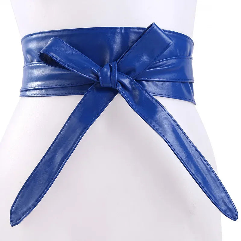Women's Girdles Fashionable Solid Color PU Wide Belt Beautiful and Useful Tight Girdles Apparel Accessories