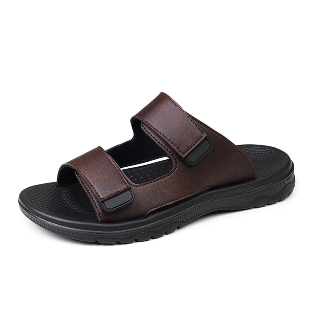 Men Sandals Summer Leisure Beach Holiday Outdoor Male Retro Comfortable Casual Sandals leather Men Flip Flops