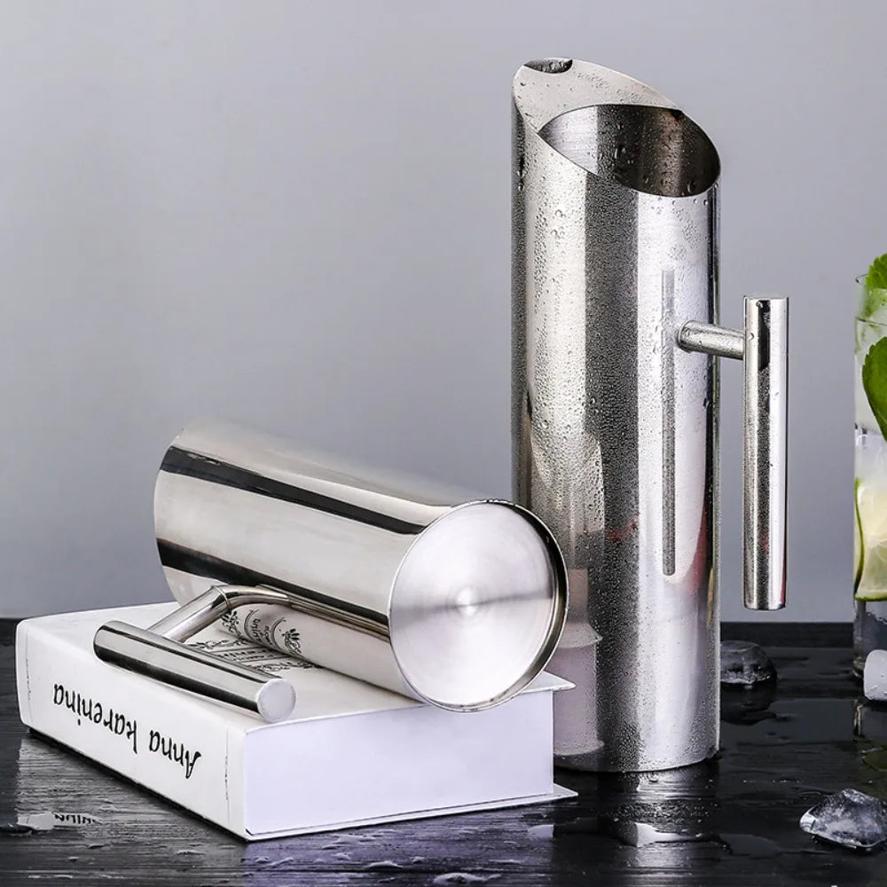 Coffee Jug 1/1.5/2L Stainless Steel Water Jug Large Capacity Straight Cold Kettle Splash Proof Silver/gold Pitcher KTV