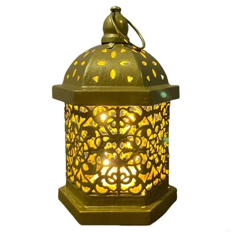 Antique Vintage Hollowed Out Iron LED Lanterns Morocco Metal Hanging Lamp Lighting for Living Room or Bedroom Ambiances