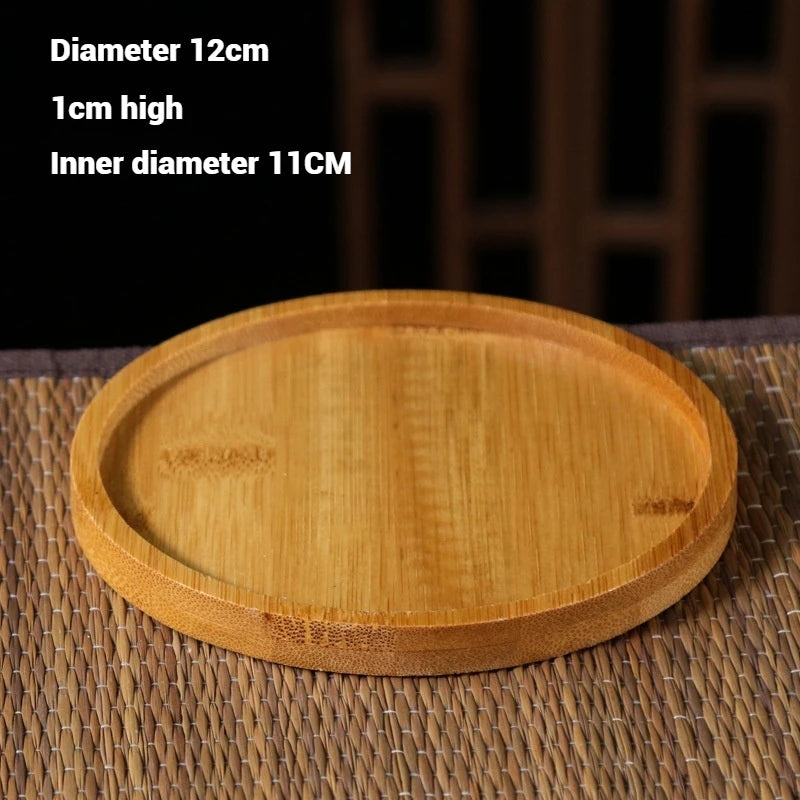 30 Style Round Square Flower Pots Planter Bamboo Tray Wood Holder Home Decor Gardening Supply Anti-Fade Simple Elegant Design