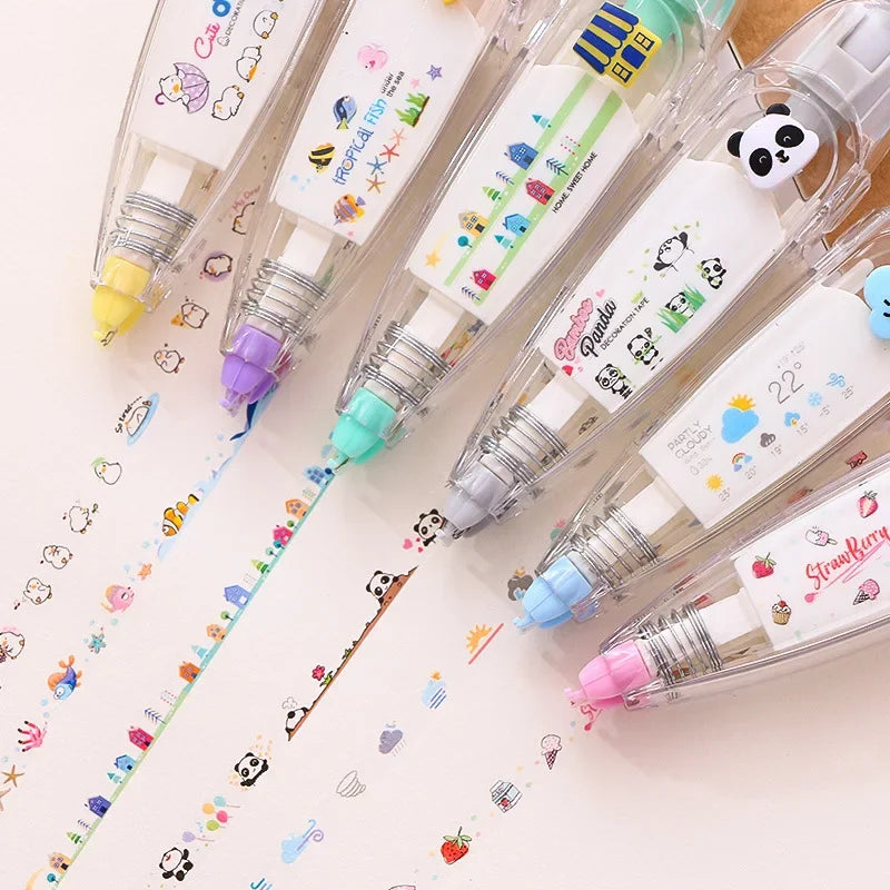 1pc Cartoon Kawaii Correction Tape for Children Students Staff Press Type Correction Tape Paper Stationery DIY