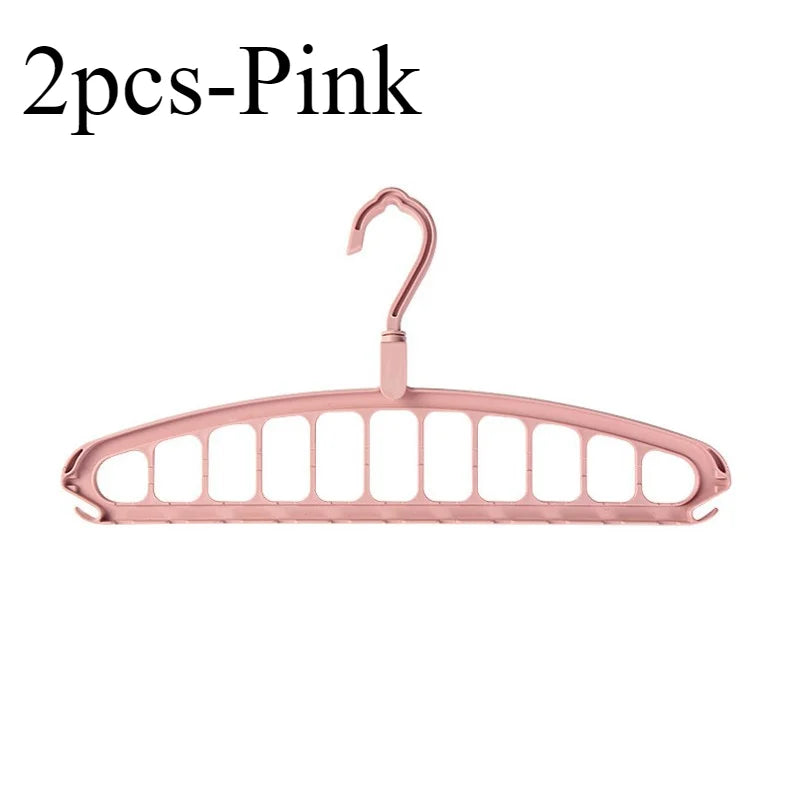 1/2pcs Space Saving Multi-Hole Clothes Hanger For Home, Dorm, And Travel-Foldable Drying Rack For TrousersShirts, And Skirts,