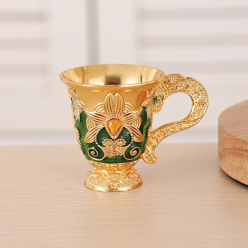 European High-end Metal Small Wine Glass Cup Whiskey Creative Home Vintage Wine Glass Crafts For Bar Party Home Decor