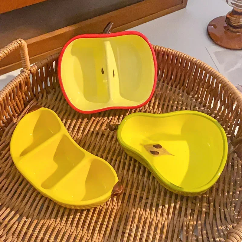 Cute Cartoon Ceramic Dish Plates Fun Fruit Shape Household Snack Plate for Wedding Luxury Sauce & Seasoning Serving Small Plate