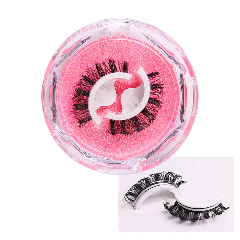 1Pair Reusable Self-Adhesive False Eyelashes Natural Multiple reversible glue-free self-adhesive pairs of false eyelashes Hot