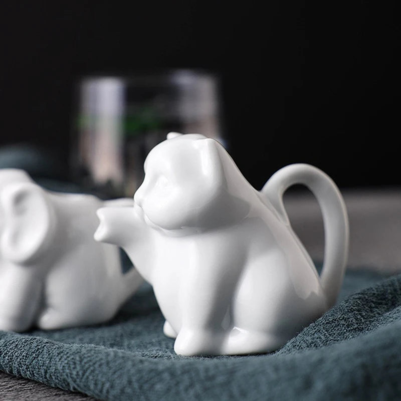 Pitcher Milk Creamer Ceramic Jug Cow Coffee Cup Sauce Gravy Dispenser Pourer Frothing Mini Container Serving Boat Frother