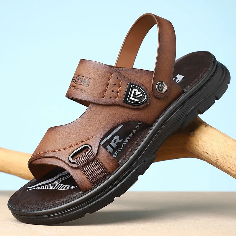 Sandals for men, simple and casual water wading shoes, beach shoes, summer new trend, soft sole dual-use slippers, anti slip san