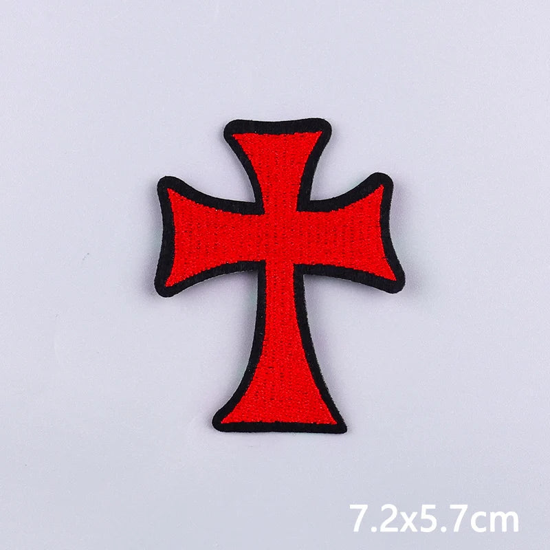 Jesus Cross Embroidery Patch For Clothes Gold Silver Cross Iron On Patches For Clothing Personality Appliques Craft Decoration