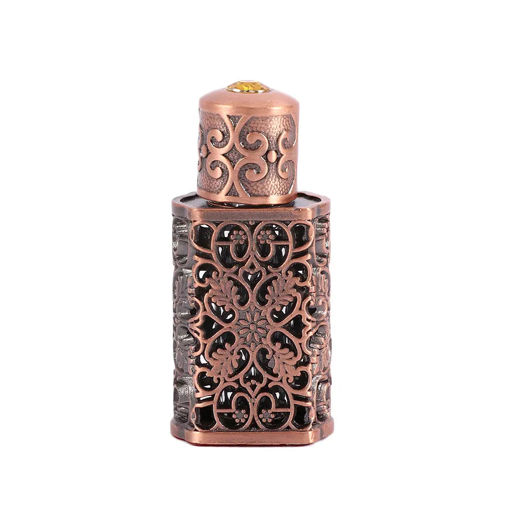 Arab Style Royal Bottle Antiqued Metal Wedding Decoration Gift Cosmetic Container Essential Oils Bottle Perfume Bottle