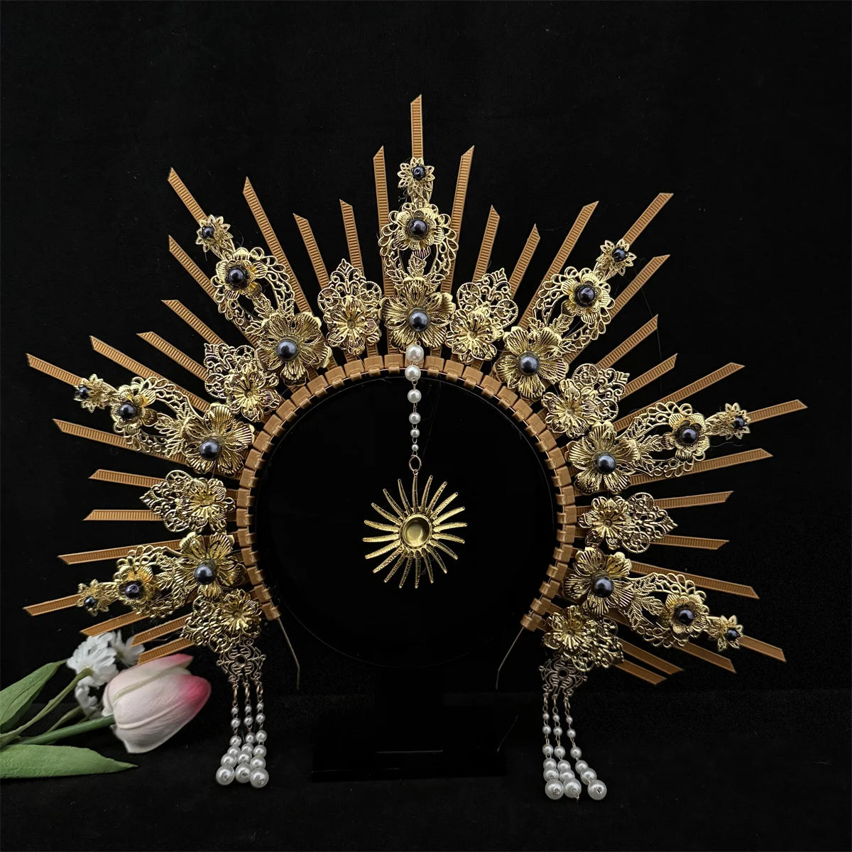 Gothic Crown Headband Goddess Halo Halloween Costume Headwear Party Cosplay Headgear Jewelry Accessories