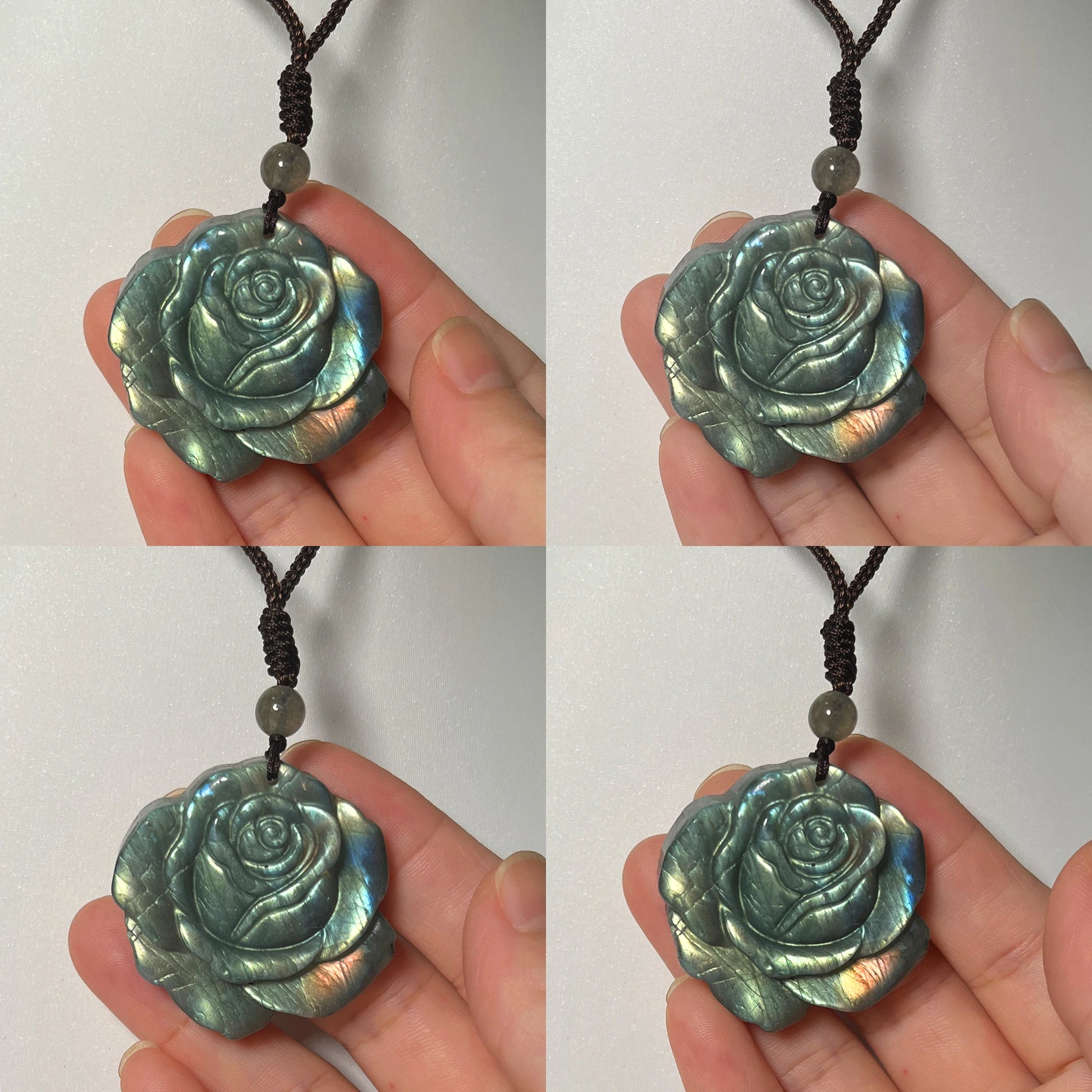 Necklace Pendant Natural Stone Irregular Shape Bead Blue Green Orange Labradorite Pendant for Women Men Jewelry 1Pcs