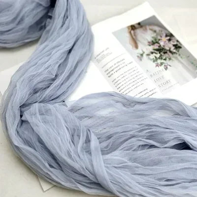 INS Wrinkled Tulle Cloth 1.2mx3m Ruffled Mesh Fabric Flower Shop Photo Background Cloth Wedding Decor Birthday Party Decorations