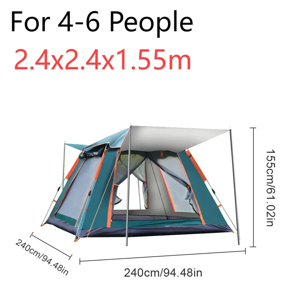 Camping Tent One-touch Tent With Canopy Folding Waterproof tent Outdoor Camping Supplies Portable Beach Tent Shower toilet tent