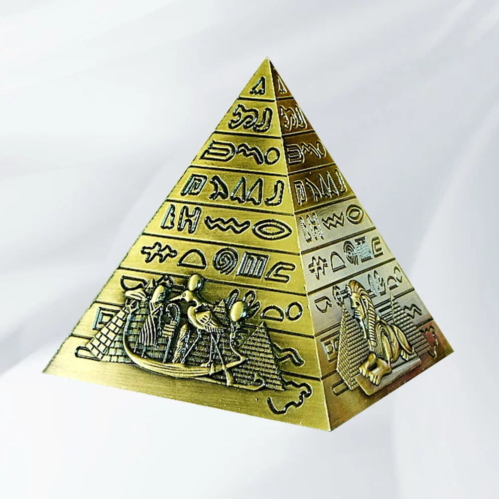 Bronze Alloy Pyramid Model Egyptian Gift Building Statue Figurine Home Decor Collection Item Display nament Miniature