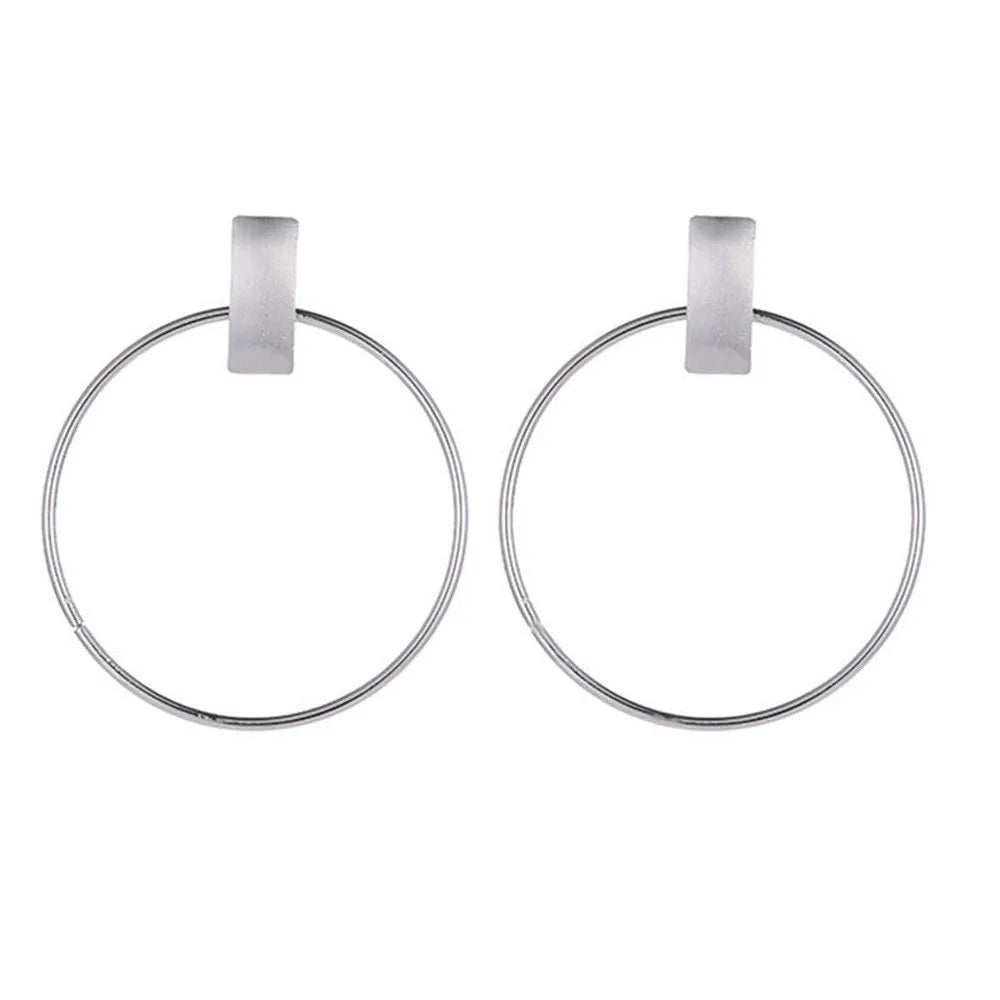 Piercing Jewelry Women Silver Big For Elegant Minimalist St Circle Color Geometric Earrings Round Homemade Earrings For Women