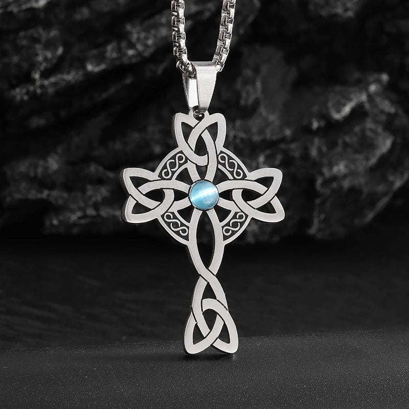 Stainless Steel Christian Eucharist Halo Grape Juice Cross Necklace Men Women Catholic Holy Spirit Church Jewelry