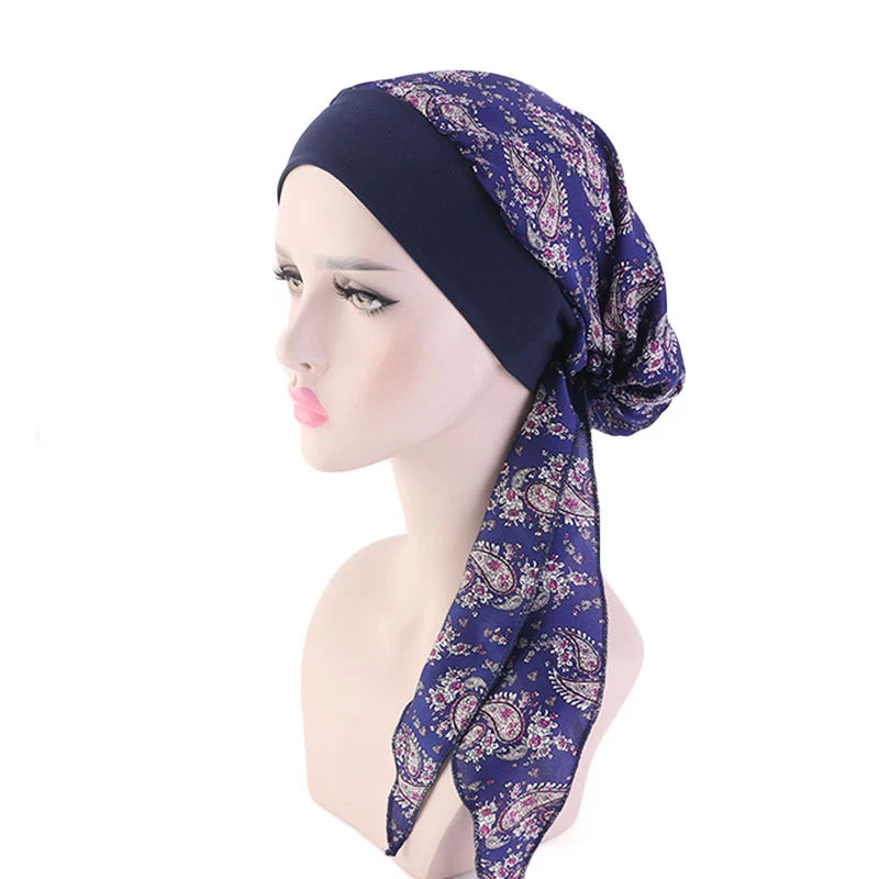 Lady Women Hat Chemo Cap Muslim Braid Head Scarf Turban Head Wrap Cover Ramadan Hair Loss Islamic Headwear Arab Fashion