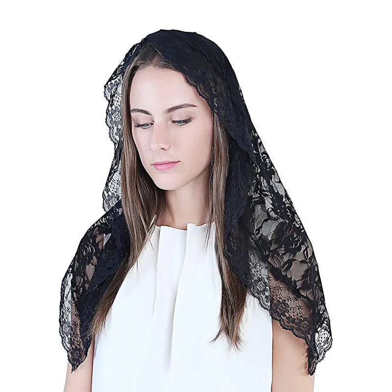 Lace Mantilla Veils For Church Prayer Spanish Muslim Shawl Scarf Head Covering Christian Chapel Catholic Veril For Wedding Bride