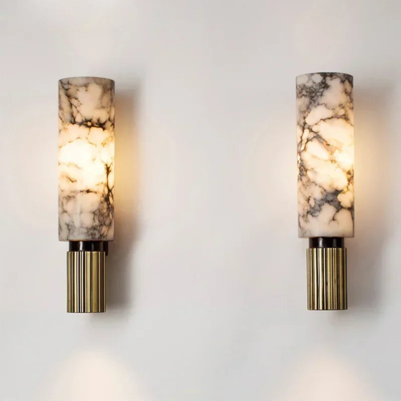 Modern Luxury Natural Marble Wall Lamp LED Light Fixtures Vintage Sconce Living Room Bedside Bedroom Decoration Lighting