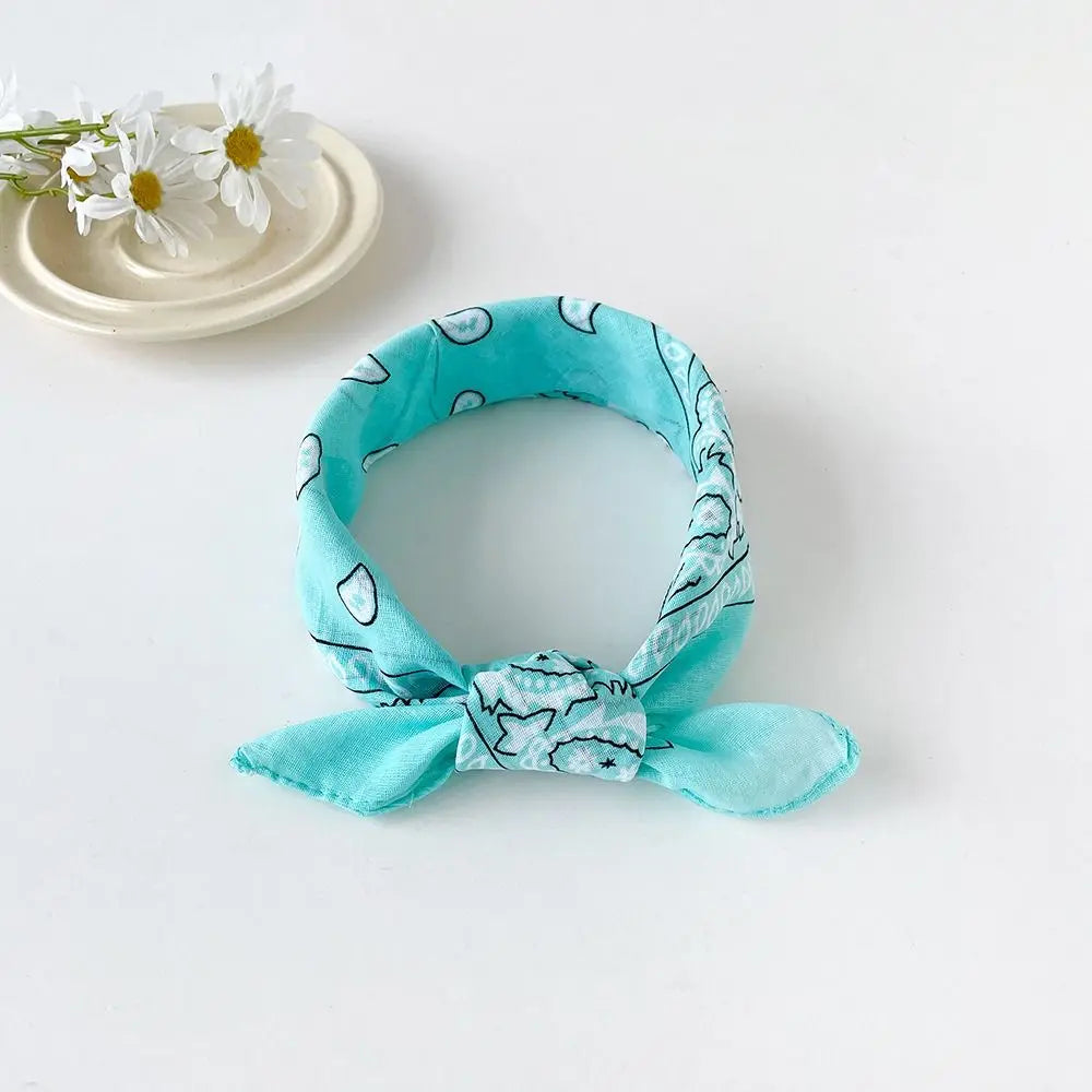 Headband Small Square Scarf Triangle Scarf Hip Hop Cashew Nut Print Scarves Scarf Hair Band Cotton and Linen Printed Silk Scarf