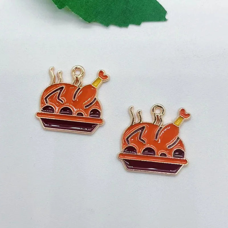 10 pieces of alloy Thanksgiving turkey pendant necklace bracelet earring pendant Diy craft supplies