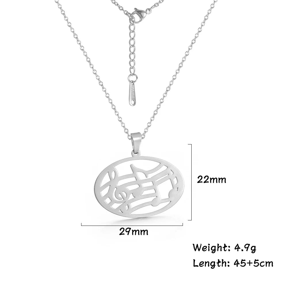 Amaxer Heart Music Note Necklace Treble Clef Music Staff Pendant Choker Clavicle Chain Artist Concert Jewelry Gift