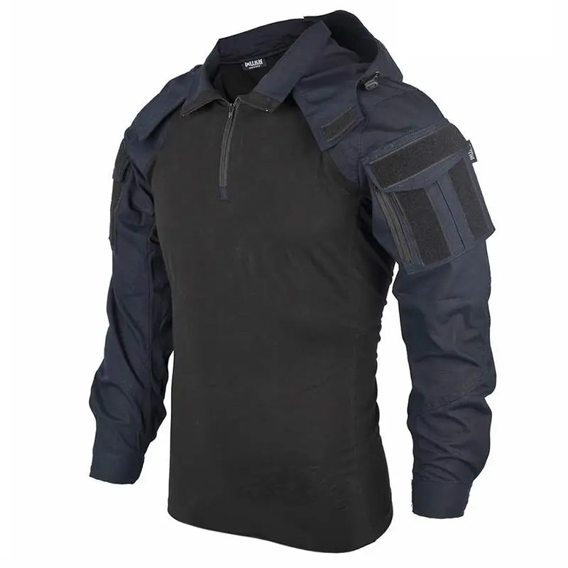 Tactical Shirt Airsoft Paintball Work Clothing Combat Shirts Cotton Multi Pockets Camo  Shirts Hooded Tops