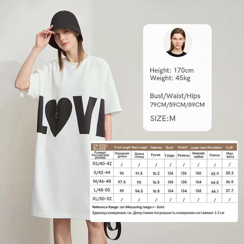 Amii Minimalist Knitted Dress For Women 2025 Summer New Round Neck Short Sleeve Loose Elastic Mid-long Printed Dress 12512014
