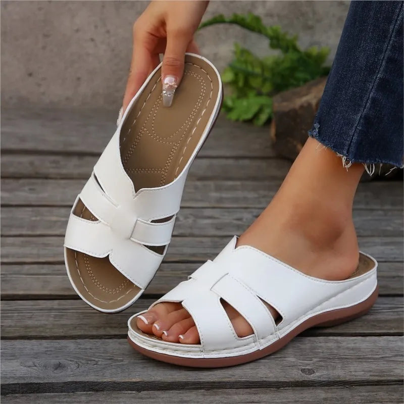 Shoes Sandals Women Summer Retro Sandals For Women Slides Walking Shoes Wedge Sandals Ladies Breathable Slipper Footwear Female