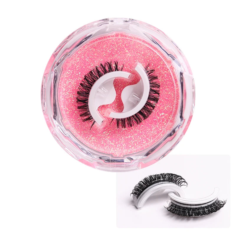 1Pair Reusable Self-Adhesive False Eyelashes Natural Multiple reversible glue-free self-adhesive pairs of false eyelashes Hot