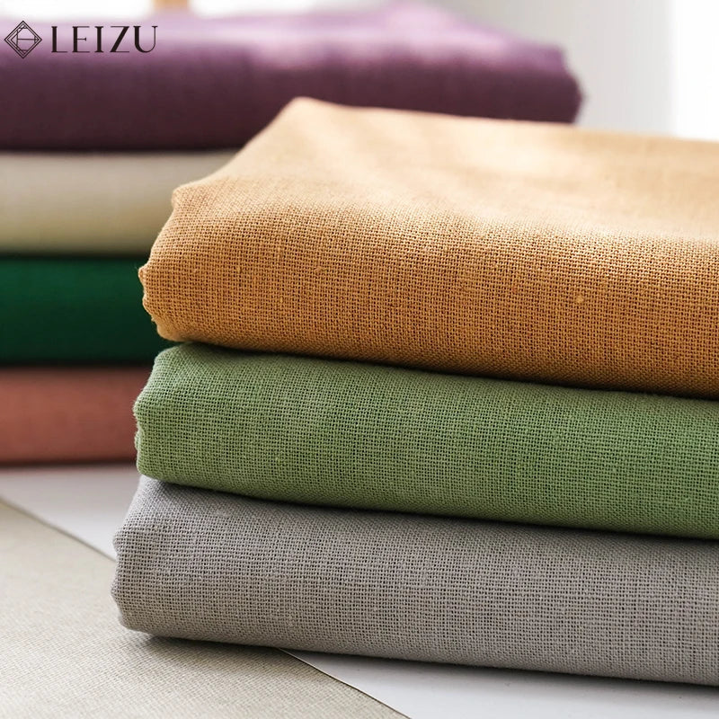 0.5/1/2 Yard Solid Color Cotton Linen Fabric Colorful Patchwork Seam Material DIY Curtain Home Textile Tablecloth Sewing Fabric