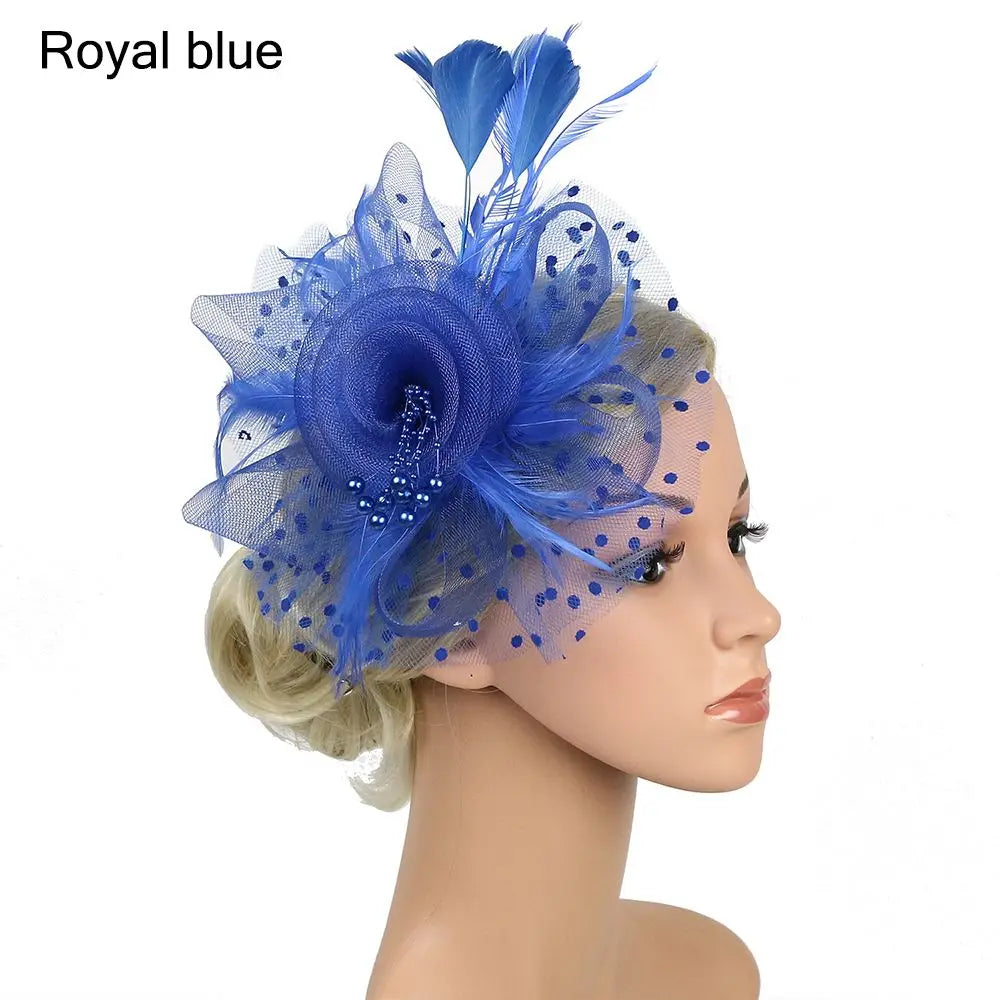 Bride Headwear hat Veil Wedding Hair Accessories Flowers Feather Mesh Veil Face Cover Multi Colors Korea Japan Black White