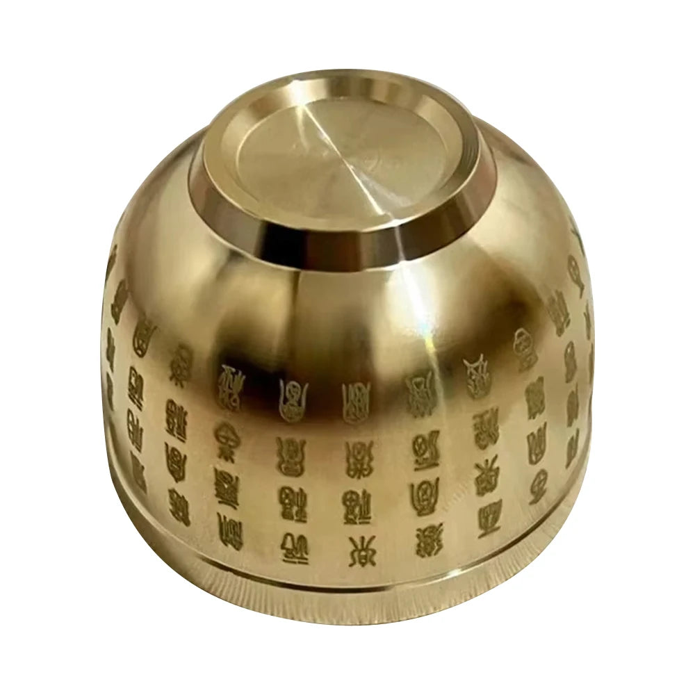 Pure Brass Hundred Blessings Cup Table Top Ashtray Dessert Bowl Fortune Map Treasure Collection Study Bauble Home Decoration
