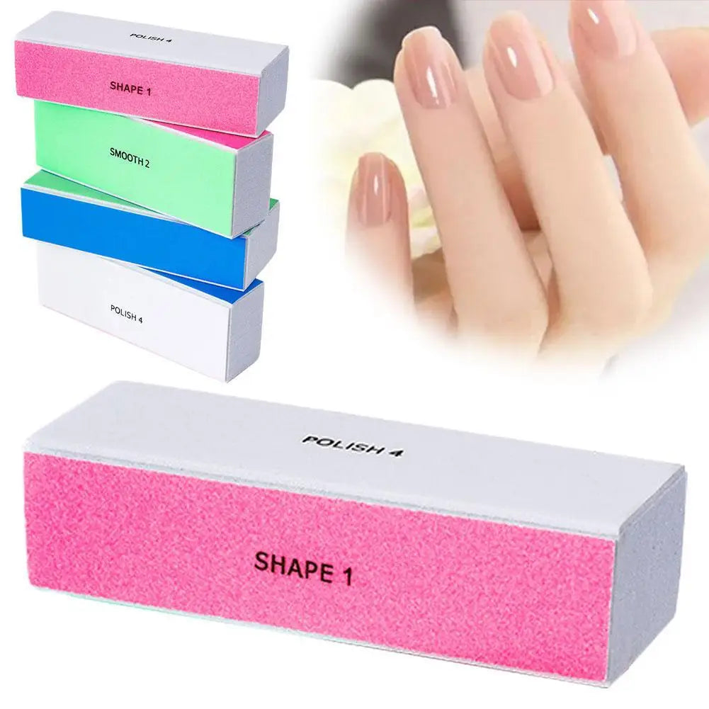 4 Way Nail Buffer Block, Four Sides Nail Shine Buffers Blocks Files For Natural And Acrylic Nails Smoother Buffing Block Polish