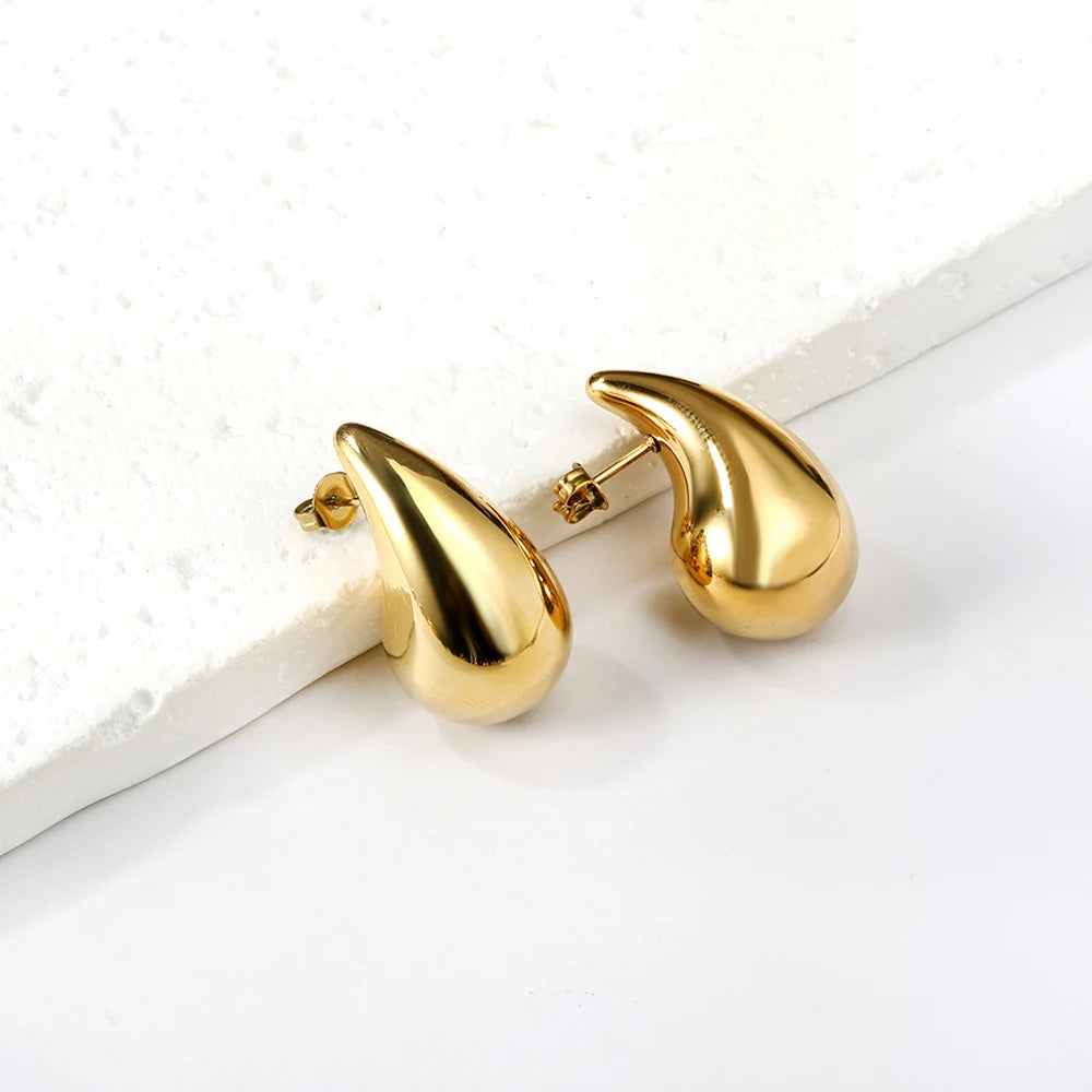 LUXUKISSKIDS Minimalist Gold/Silver Plated Chunky Ball Stud Earrings for Women/Man Thick Bold Sphere Dome Post Round Earring New