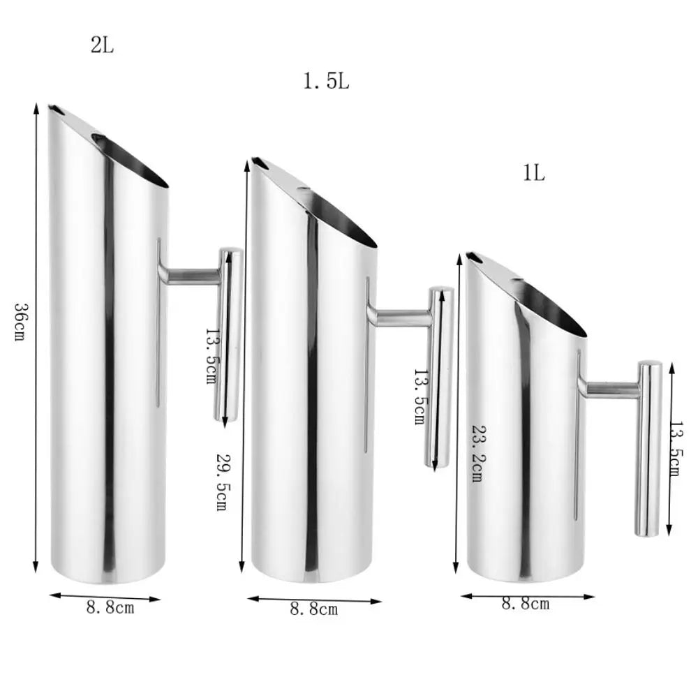 Coffee Jug 1/1.5/2L Stainless Steel Water Jug Large Capacity Straight Cold Kettle Splash Proof Silver/gold Pitcher KTV