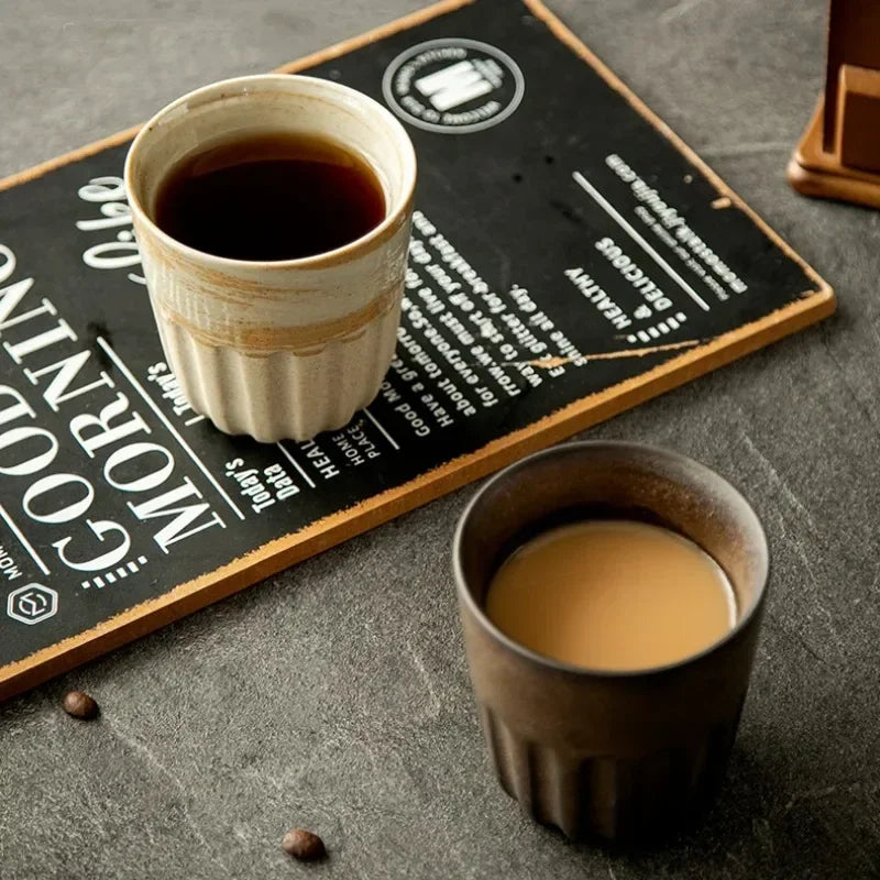 Ceramic Coffee Cup Japanese Stone Mug Coffee Mug Large Water Cup Japanese Simple Gradient Cup Beverage Utensil Kitchen